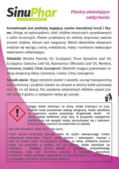 SinuPhar Plastry ułatwiające oddychanie 18m+