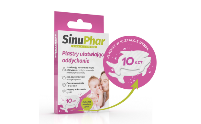 SinuPhar Plastry ułatwiające oddychanie 18m+