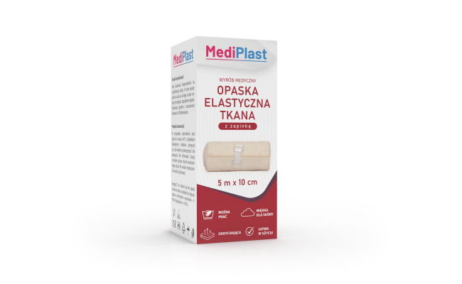 MEDIPLAST Opaska elastyczna z zapięciem 5mx12cm