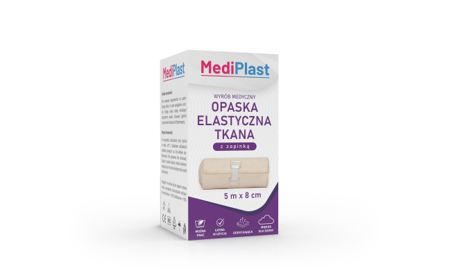 MEDIPLAST OPASKA ELASTYCZNA TKANA z zapinką 5 m x 8 cm