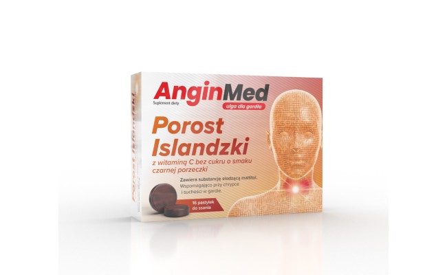 ANGINMED Porost Islandzki Witaminą C, bez cukru